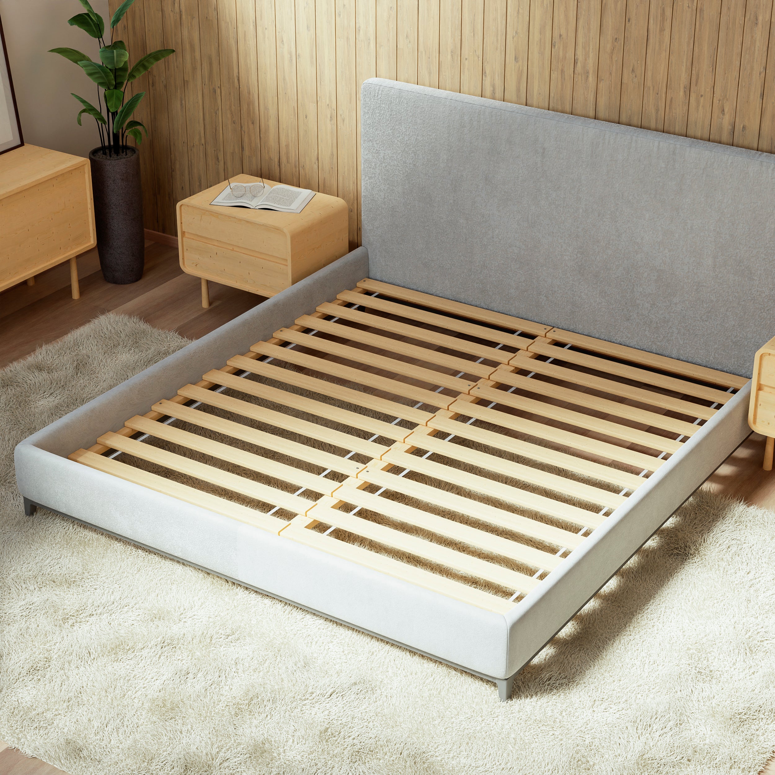 Bed slats KUUSK in cozy bedroom on double bed