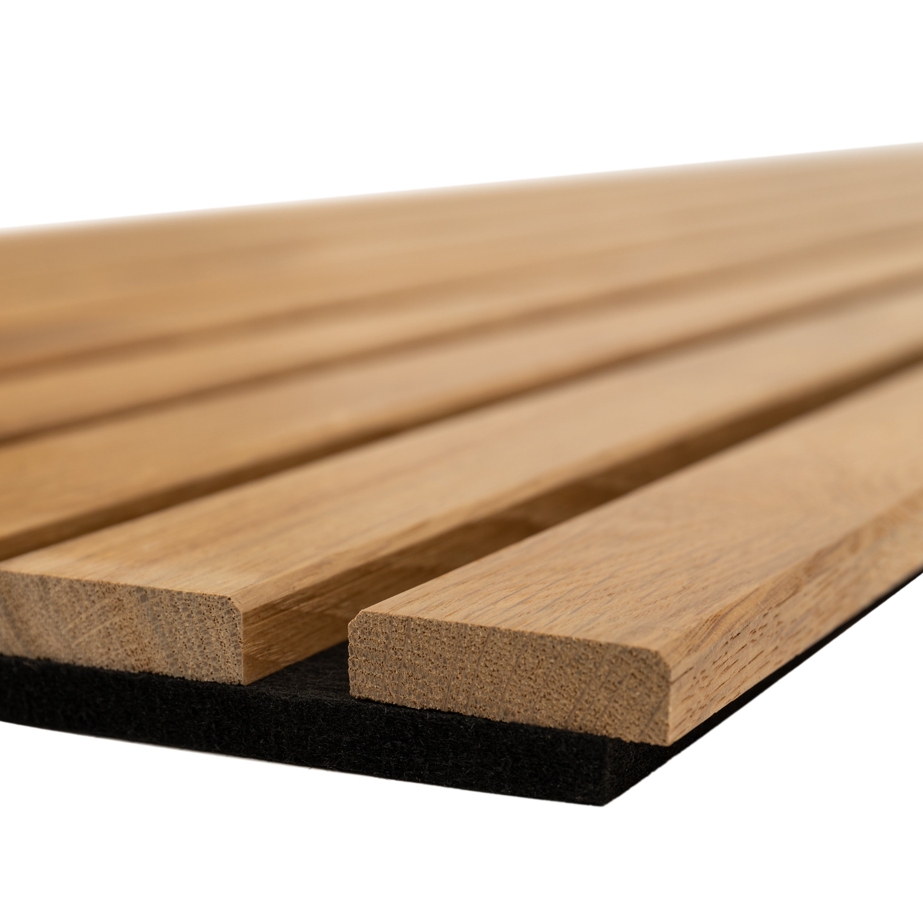 Solid Wood Acoustic Panel - Natural Oak - 2400x600mm - Slats 35mm