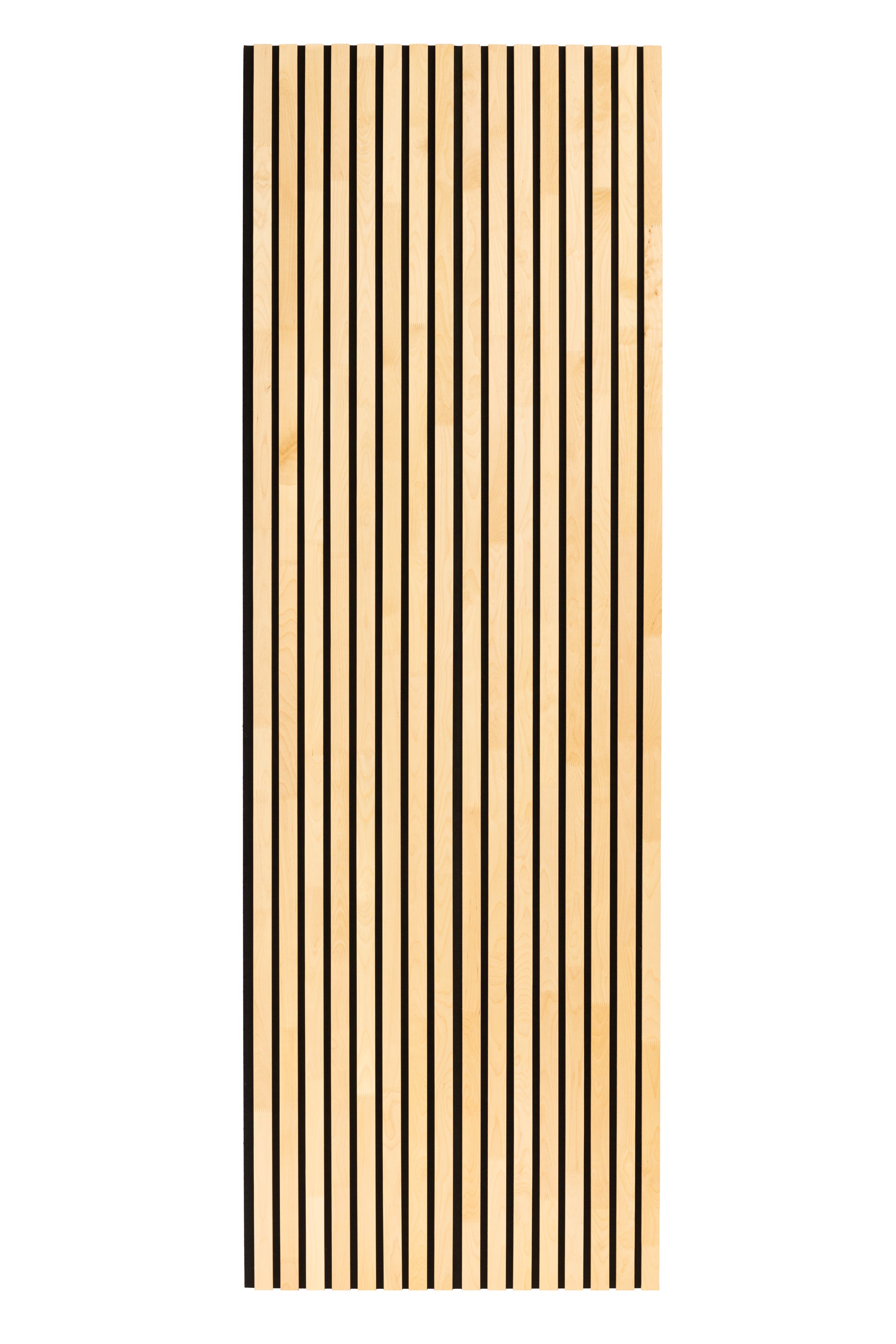 Solid Wood Acoustic Panel - Natural birch - 2400x400mm - Slats 35mm, with Black Felt