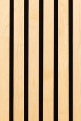 Solid Wood Acoustic Panel - Natural birch - 2400x600mm - Slats 35mm, with Black Felt