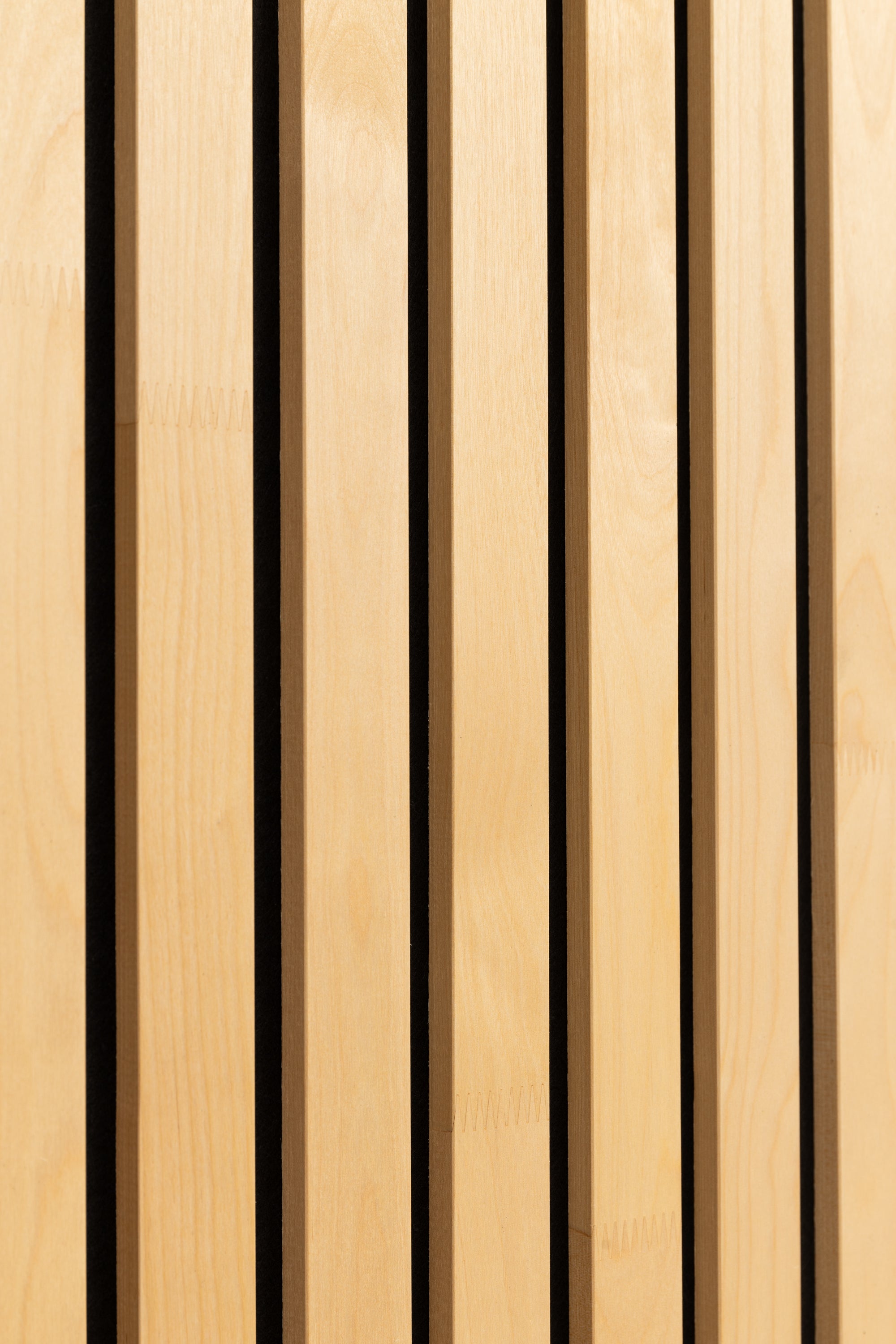 Solid Wood Acoustic Panel - Natural birch - 2400x400mm - Slats 35mm, with Black Felt