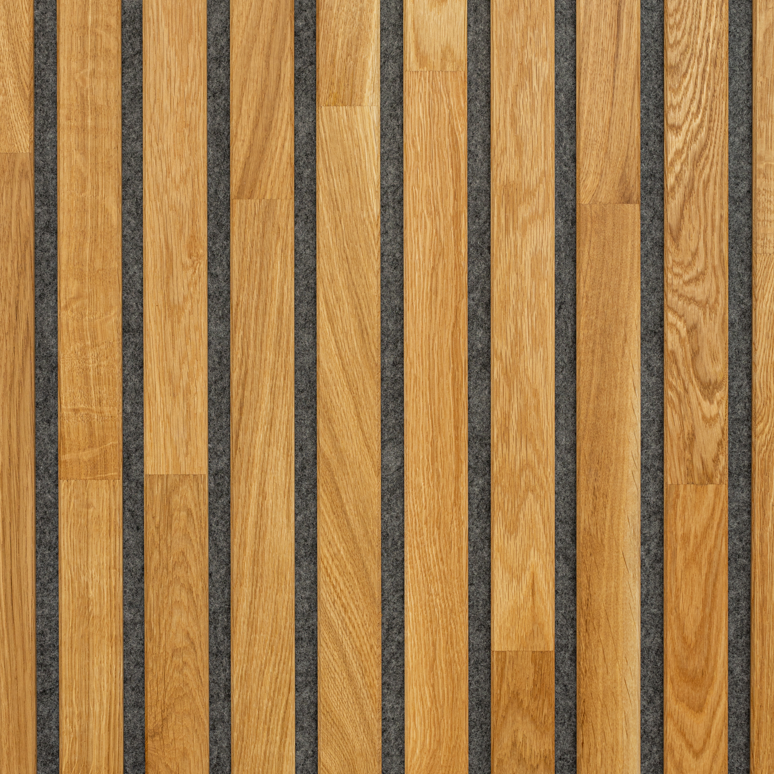 Solid Wood Acoustic Panel - Natural Oak - 2400x600mm - Slats 35mm