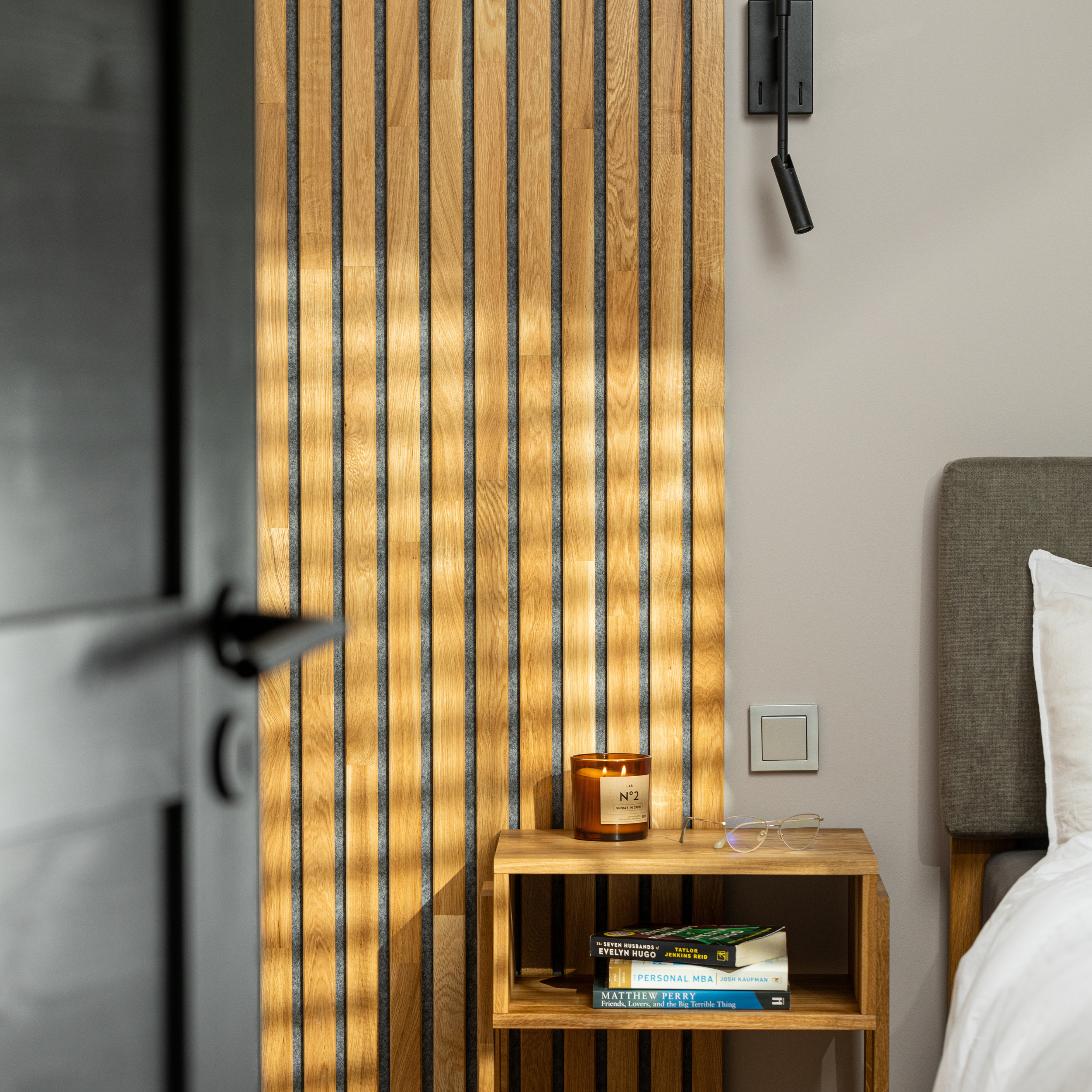 Solid Wood Acoustic Panel - Natural Oak - 2400x600mm - Slats 35mm