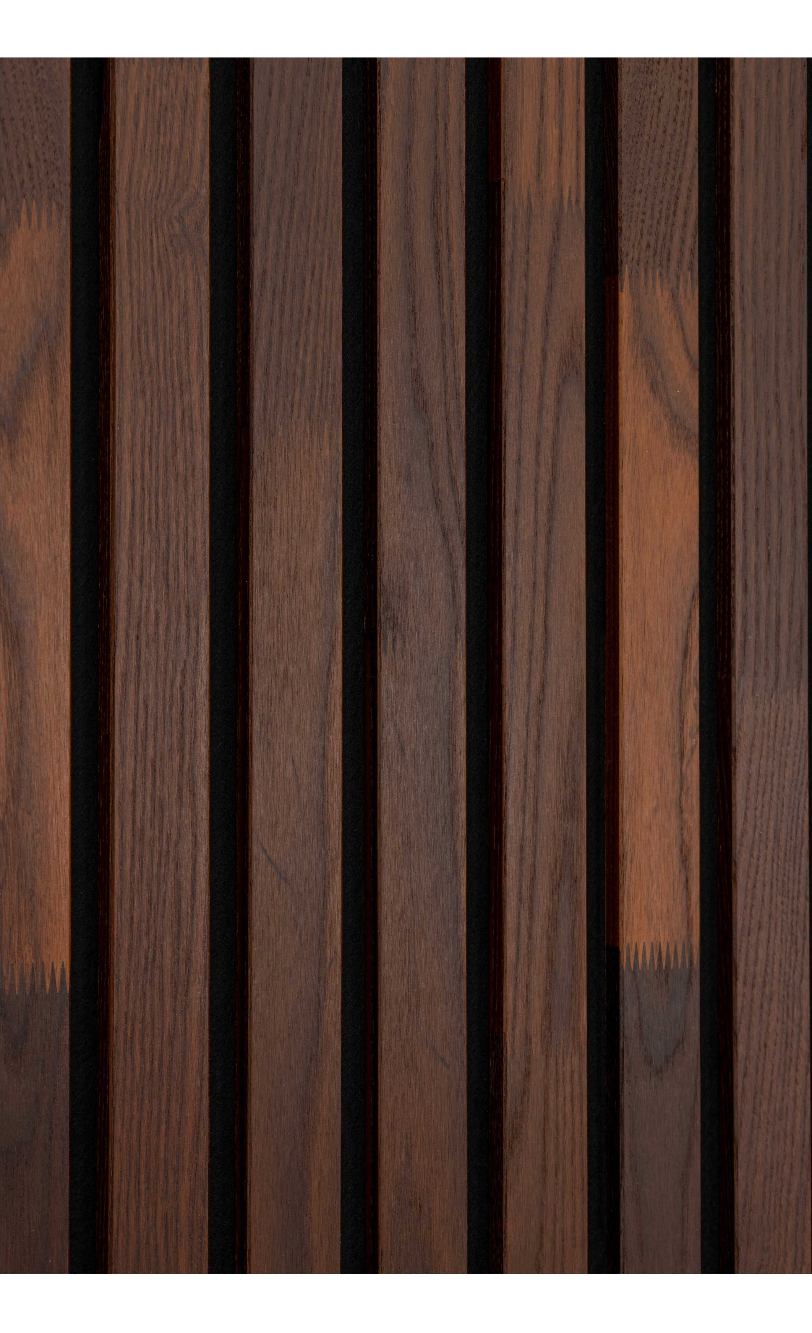 A close up shot of dark Solid Wood Acoustic Wall Panels