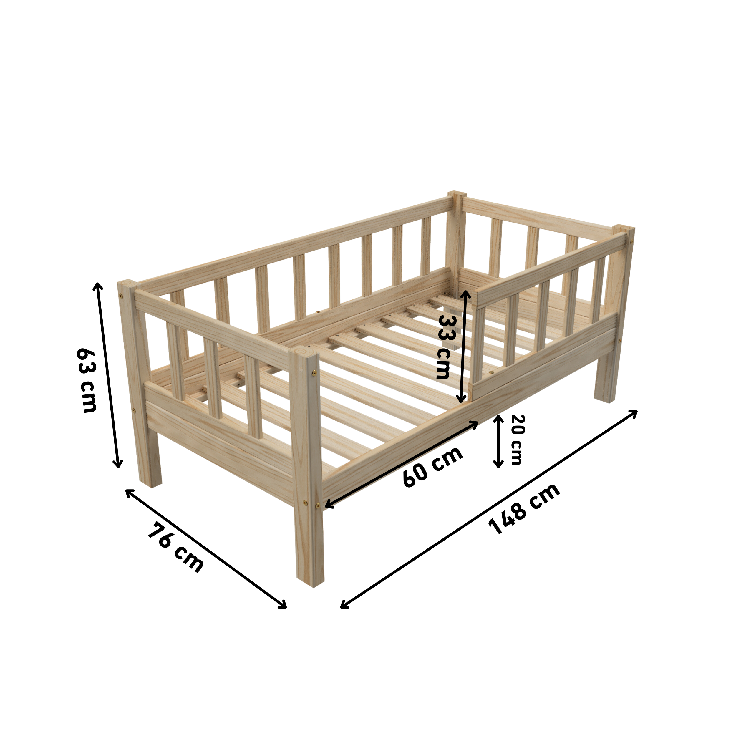 Toddler Bed VARBLANE Natural 70x140