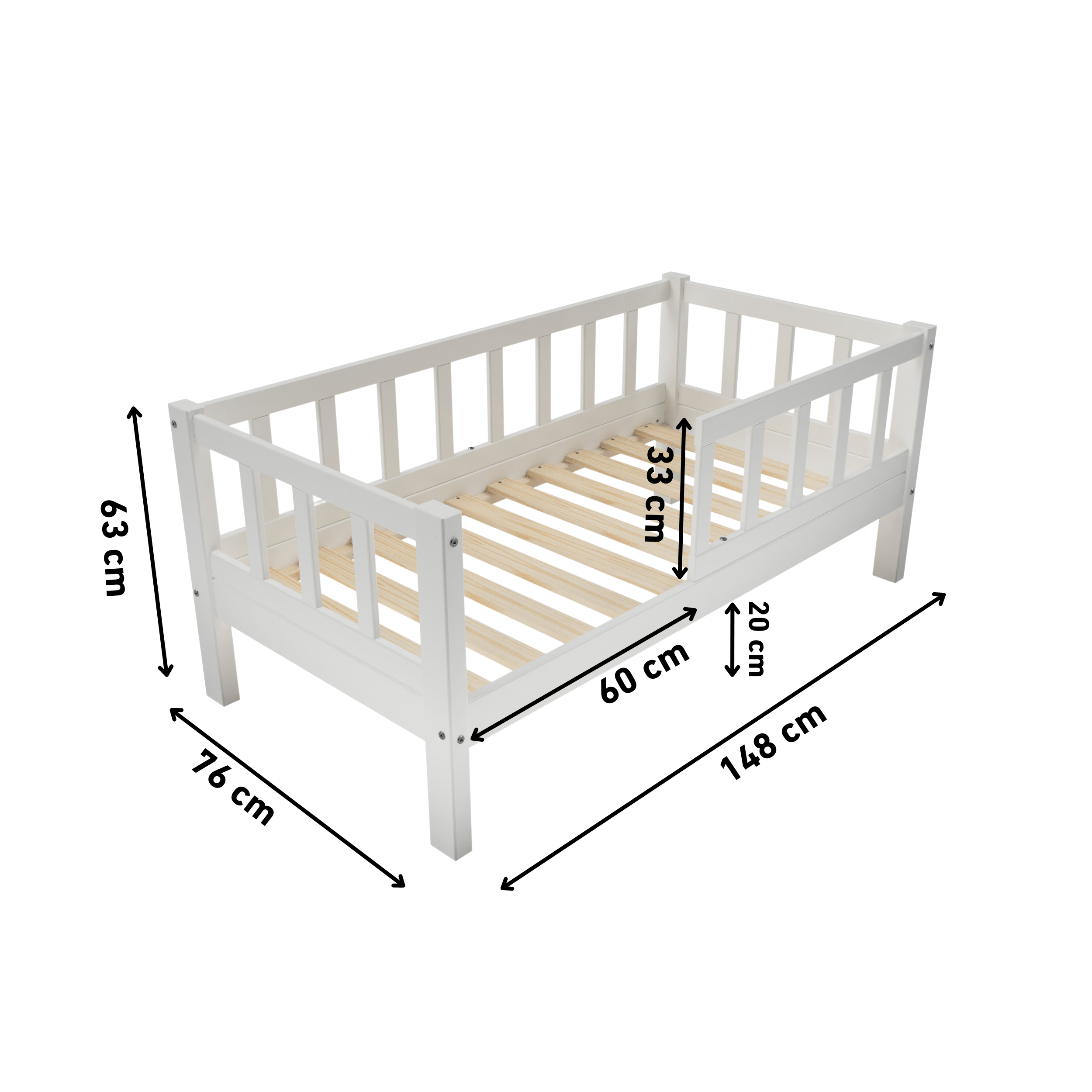 Lit d'enfant VARBLANE blanc 70 x 140