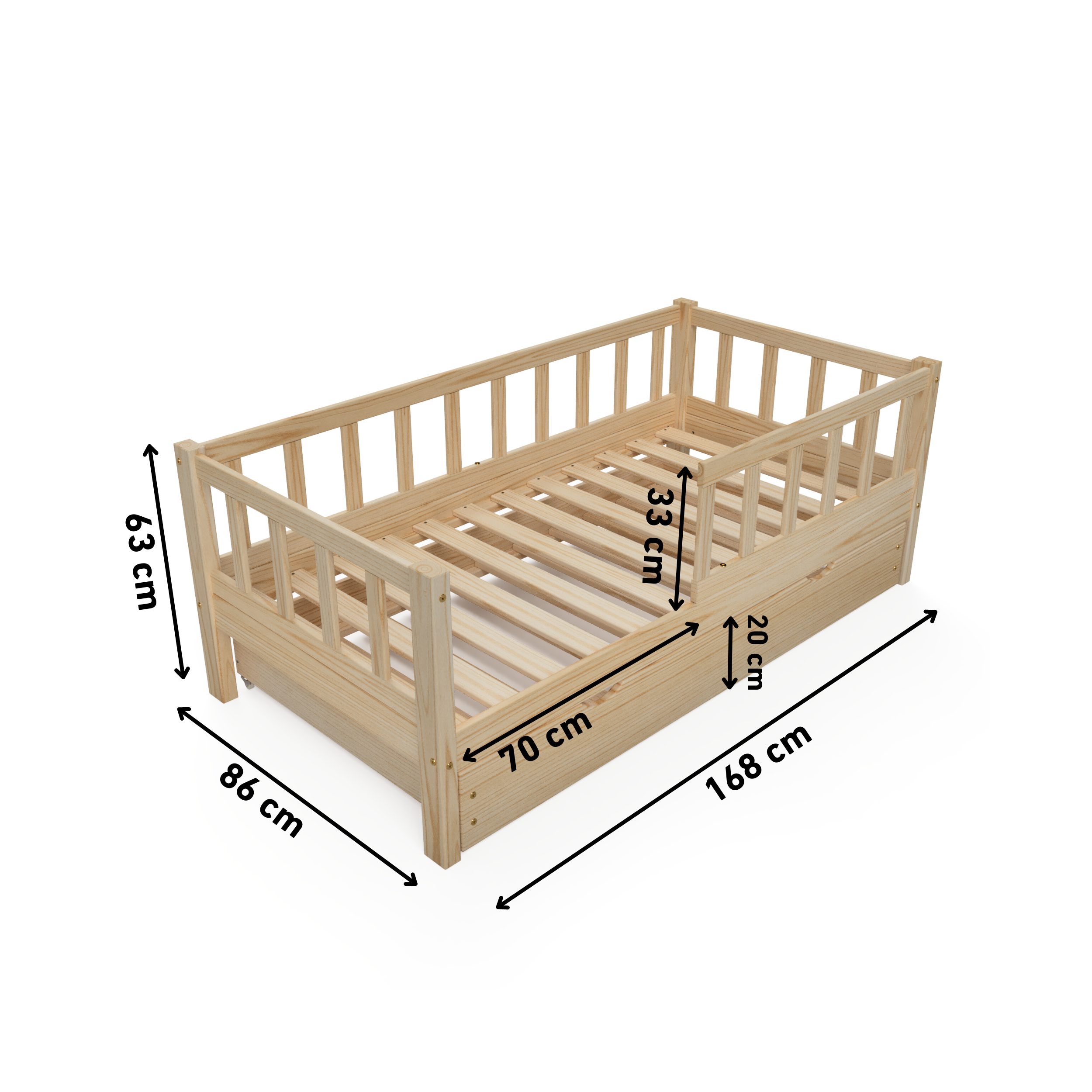 Kleinkindbett VARBLANE natur 80x160