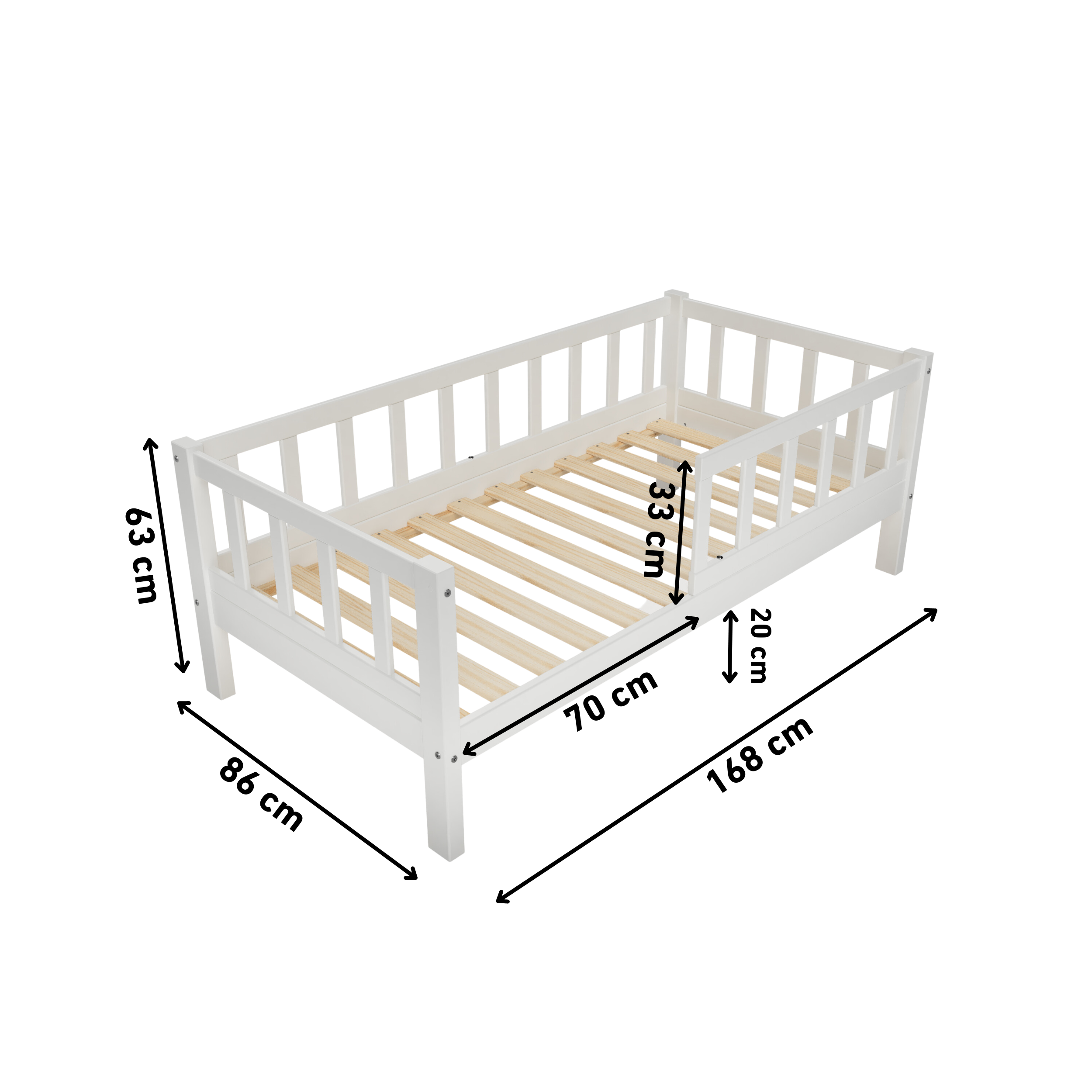 Toddler bed VARBLANE white 80x160