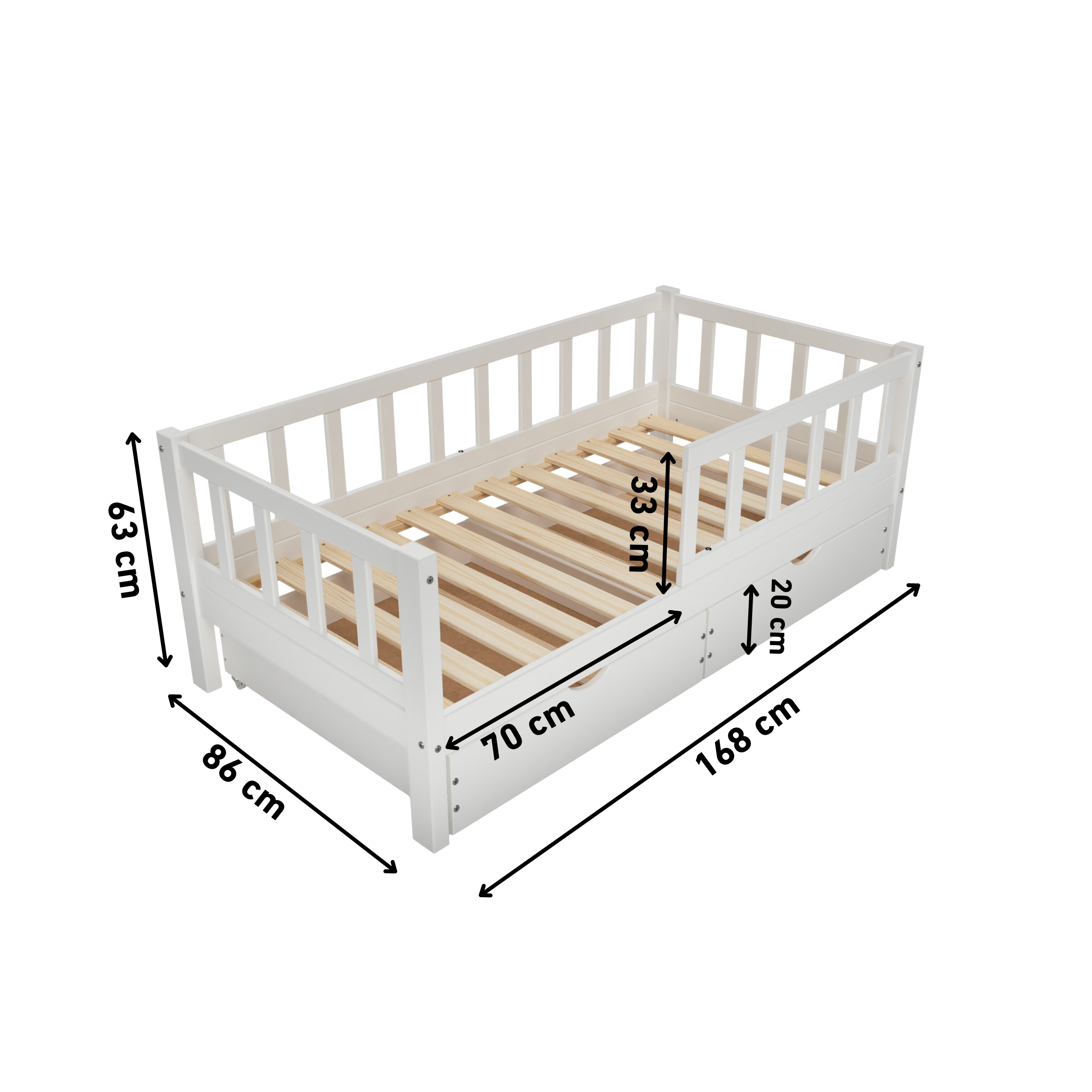 Toddler bed VARBLANE white 80x160