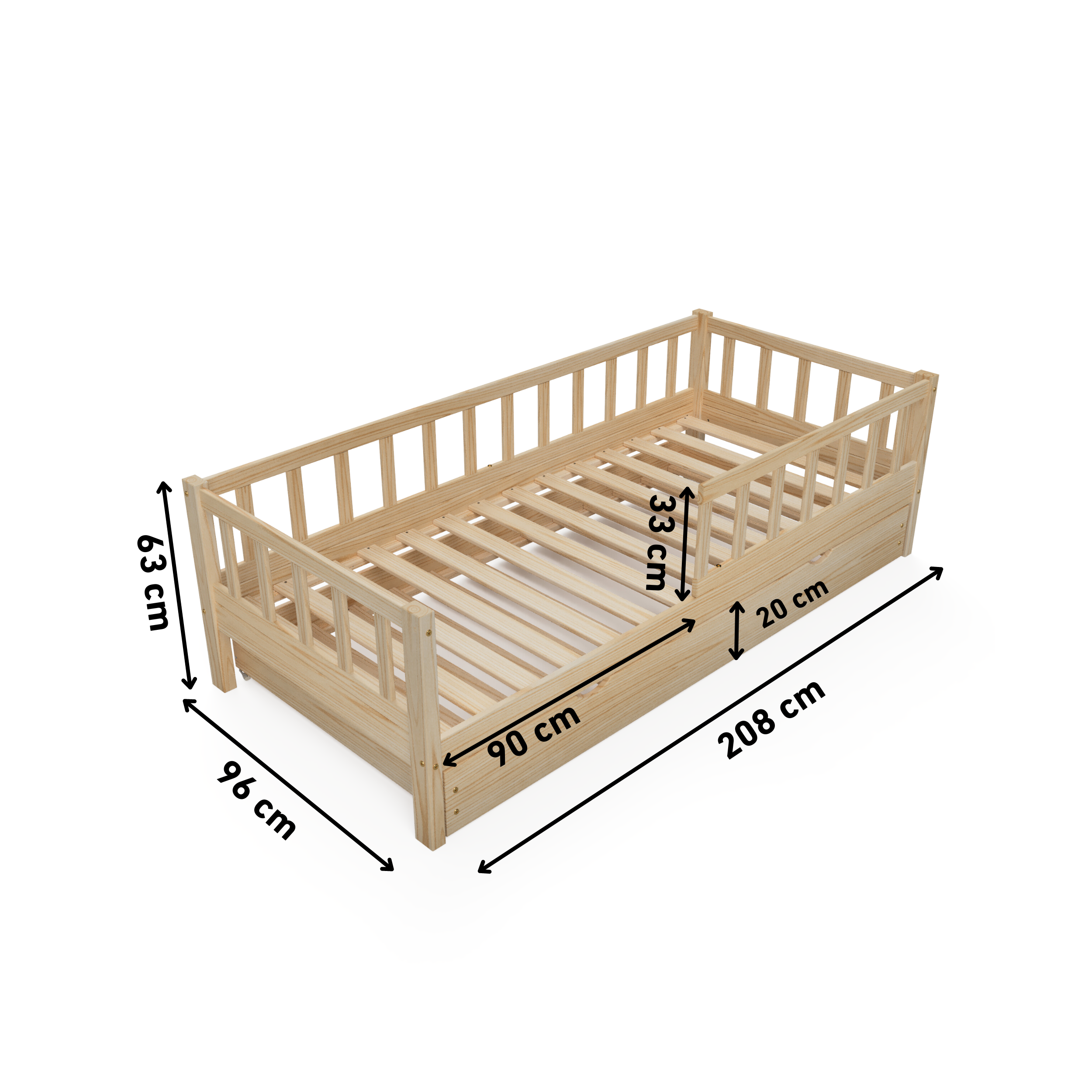 Toddler bed VARBLANE natural 90x200