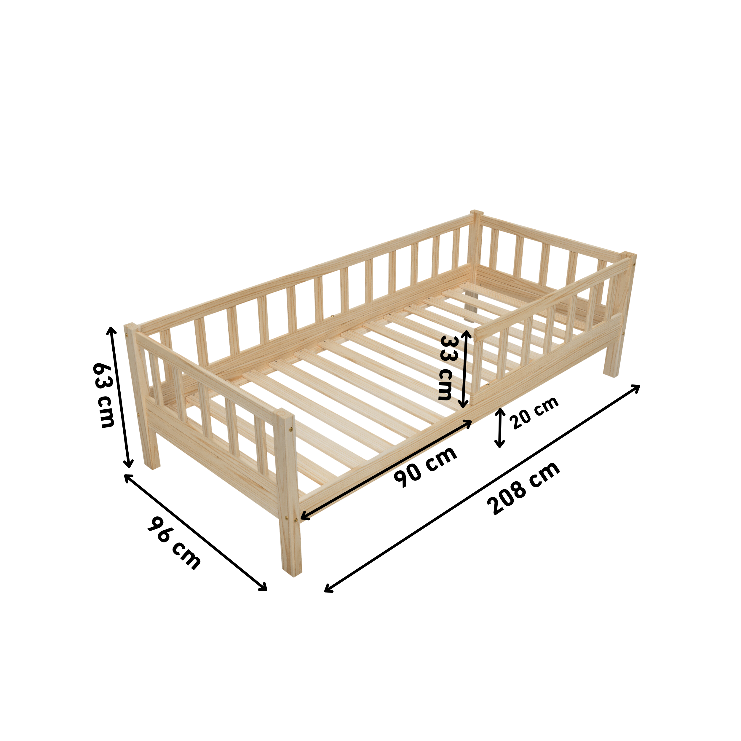 Lit d'enfant VARBLANE naturel 90x200