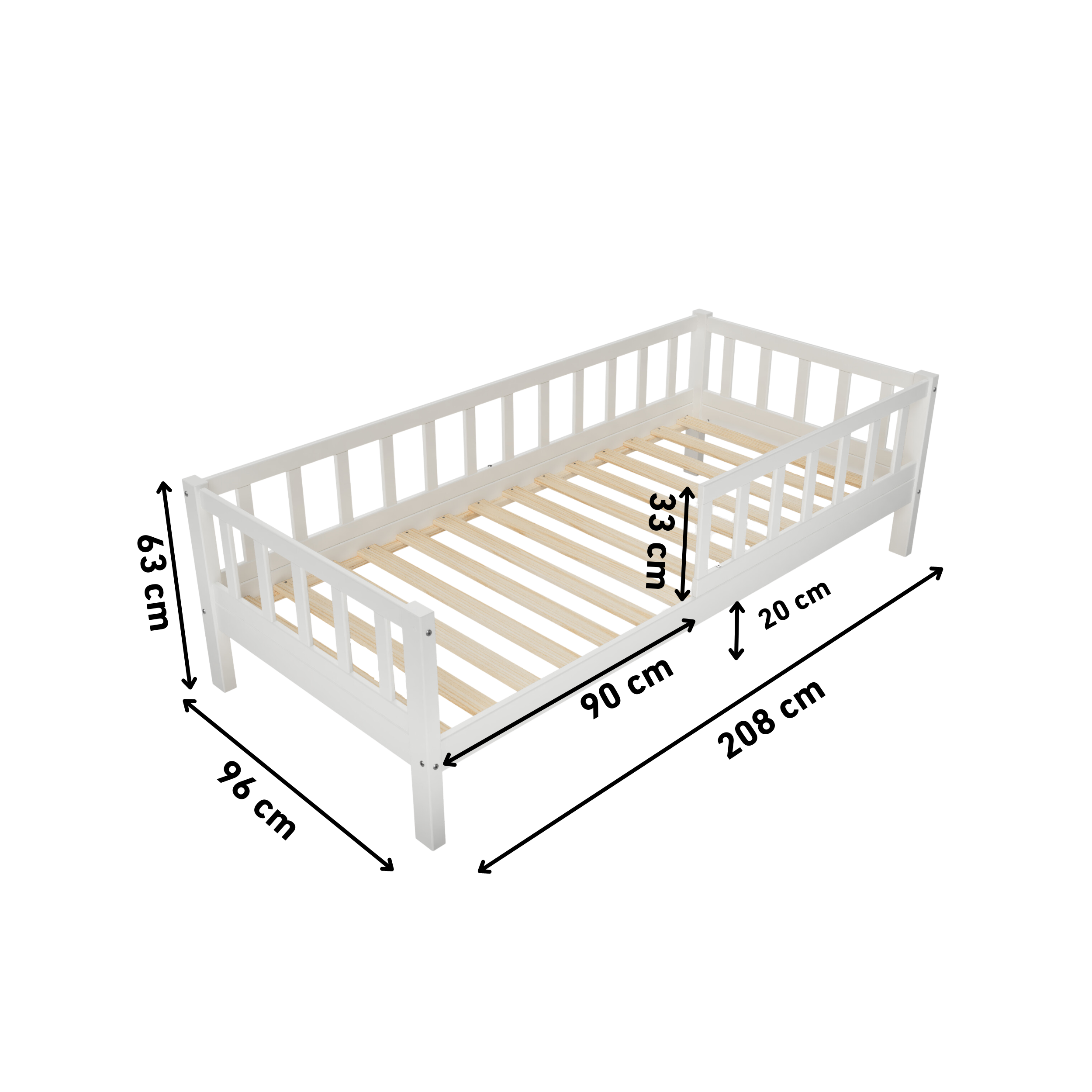 Kleinkindbett VARBLANE weiß 90x200