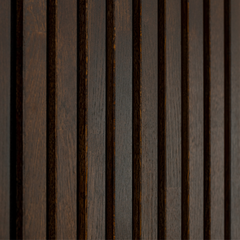 Solid Wood Acoustic Panel - Chocolate - 2400x600mm - Slats 35mm, with Black Felt