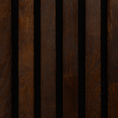 Solid Wood Acoustic Panel - Chocolate - 2400x400mm - Slats 35mm, with Black Felt