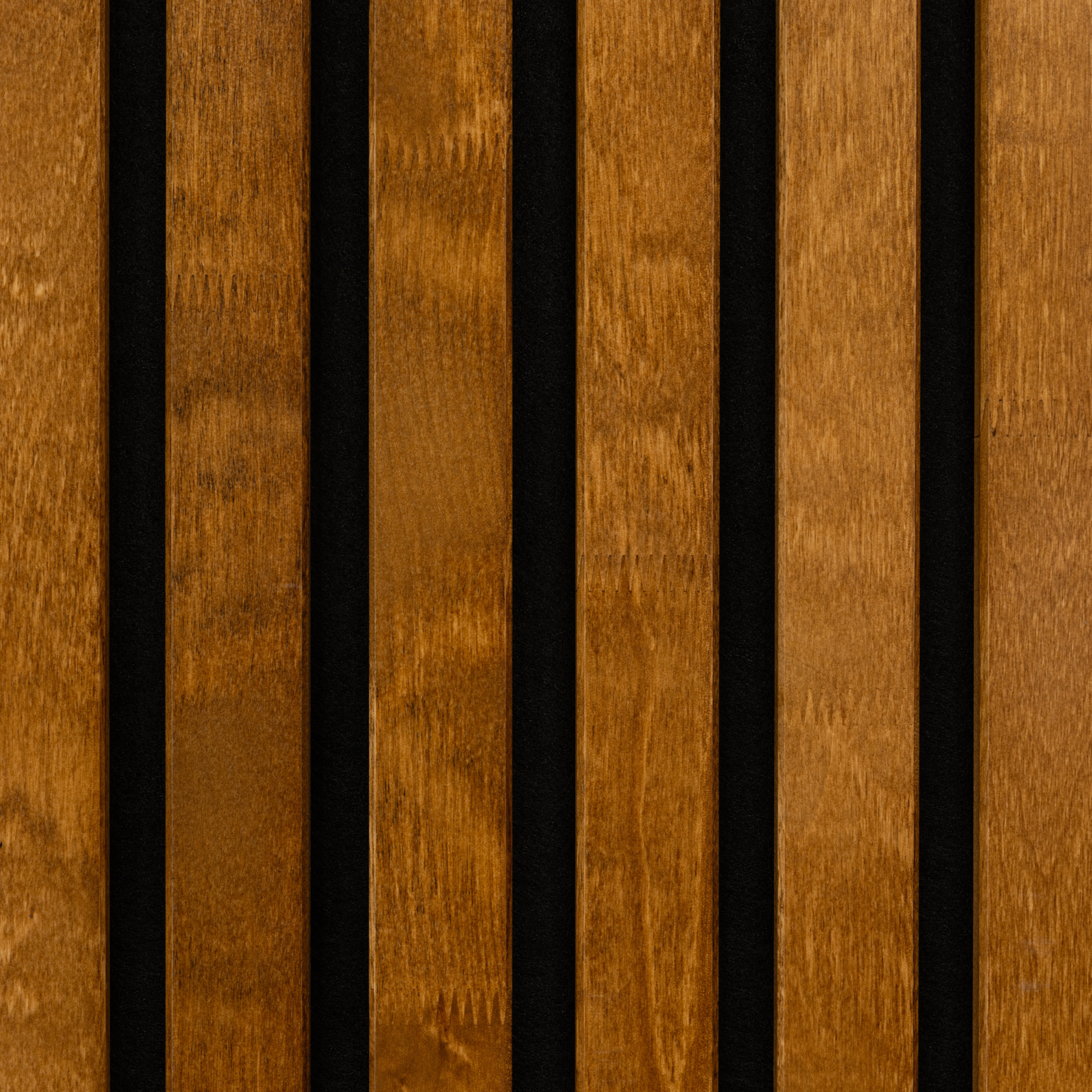 Solid Wood Acoustic Panel - Dark - 2400x400mm - Slats 35mm, with Black Felt