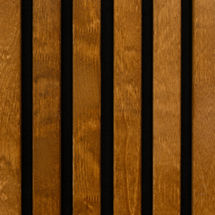 Solid Wood Acoustic Panel - Dark - 2400x400mm - Slats 35mm, with Black Felt