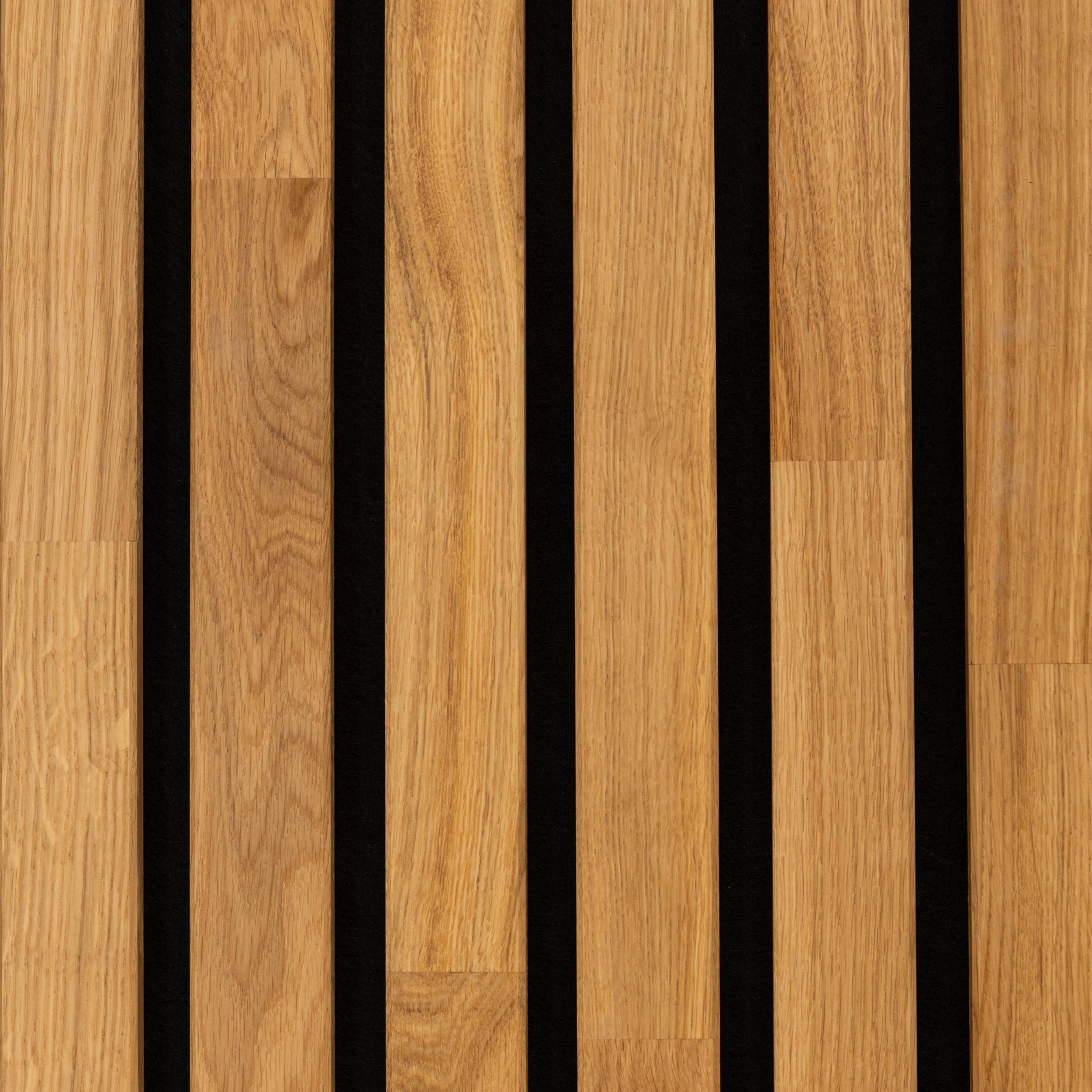 Solid Wood Acoustic Panel - Natural Oak - 2400x600mm - Slats 35mm