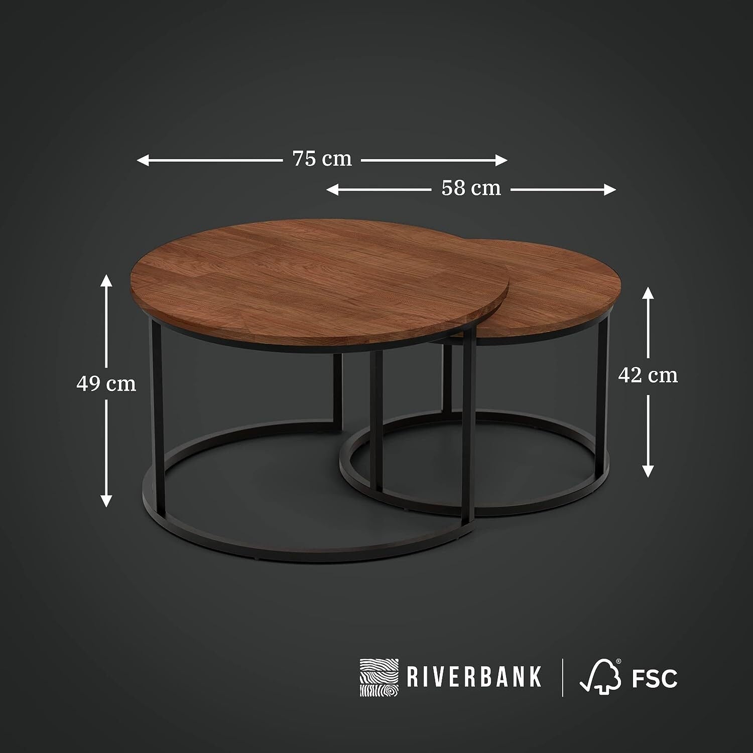 Rukilill coffee table set with measurements